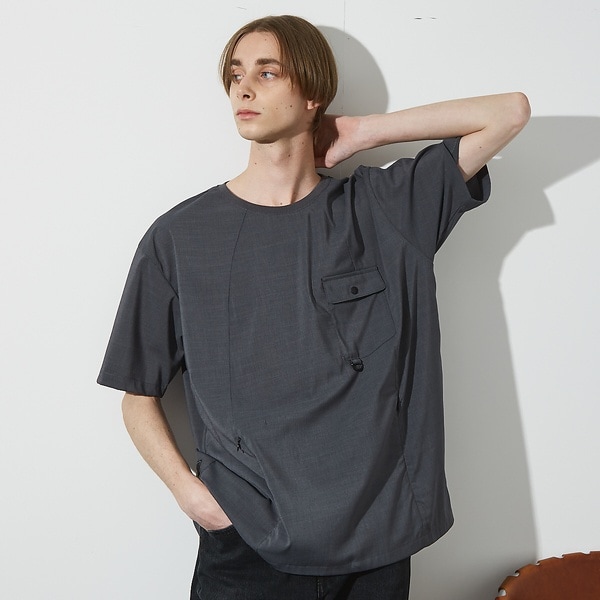 アバハウス（ABAHOUSE）/【セットアップ対応】 ウーブン ドライ フハクTシャツ / クルーネック