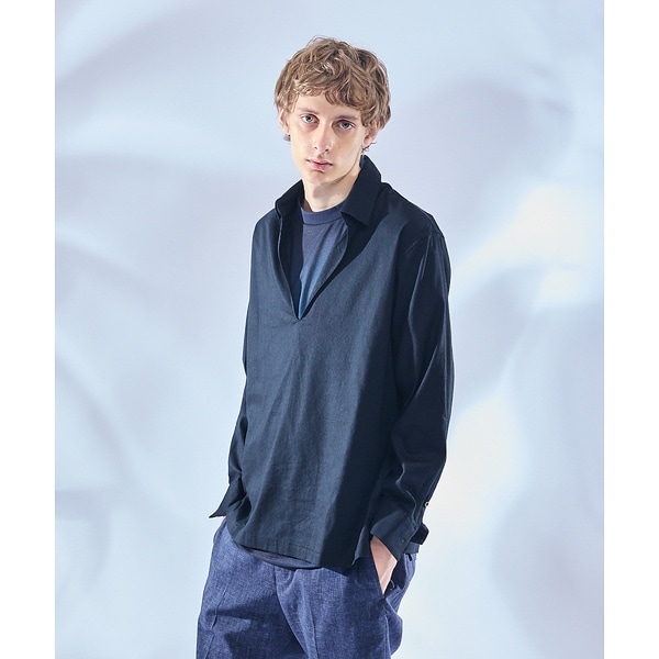 アバハウス（ABAHOUSE）/【リネンブレンド】スキッパー プルオーバーシャツ