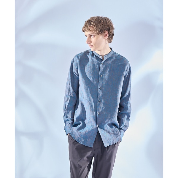 アバハウス（ABAHOUSE）/【LUXE Linen Solaro】バンドカラー リネンシャツ