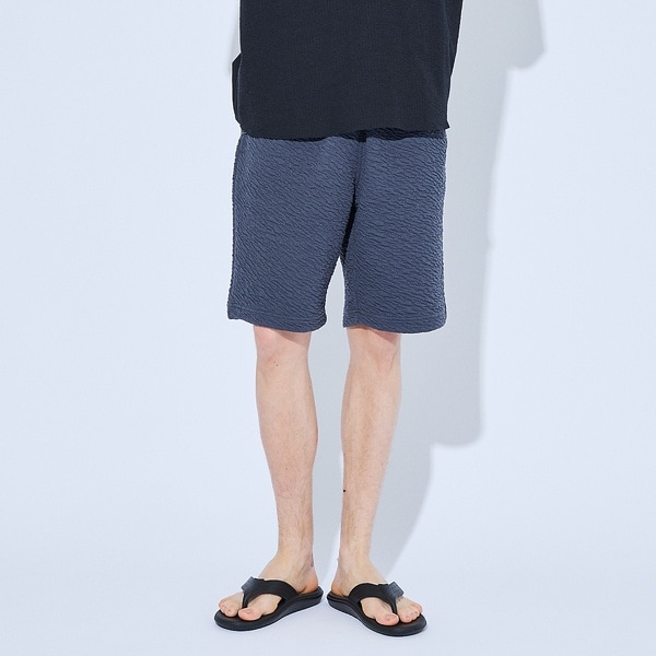 アバハウス（ABAHOUSE）/【セットアップ対応】ウェーブリンクル　フクレジャガード ショートパンツ/ オーバ