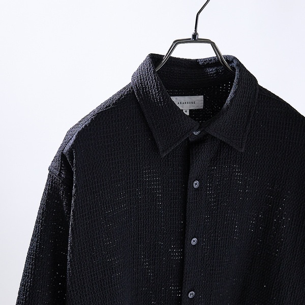 アバハウス（ABAHOUSE）/メッシュジャガード　シアーシャツ / オーバーサイズ