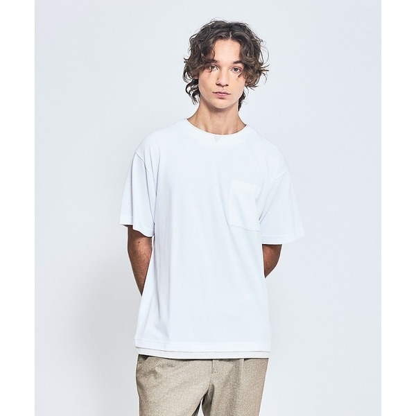 アバハウス（ABAHOUSE）/キーネック カノコ半袖Tシャツ / フェイクレイヤード