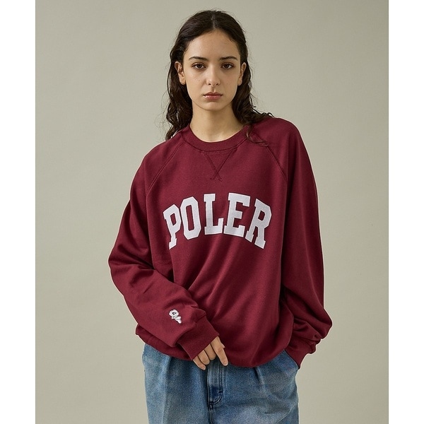 アバハウス（ABAHOUSE）/【POLER/ポーラー】COLLEGE RAGLAN CREW スウェット/カレ