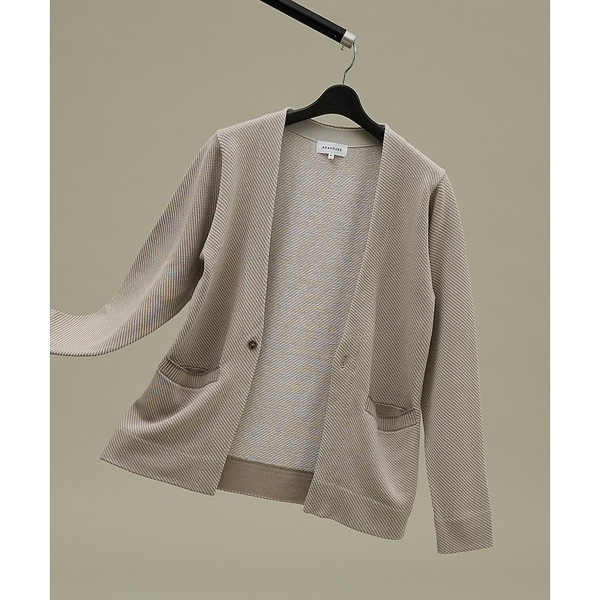 アバハウス（ABAHOUSE）/バイアスジャガード 1ボタン カーディガン