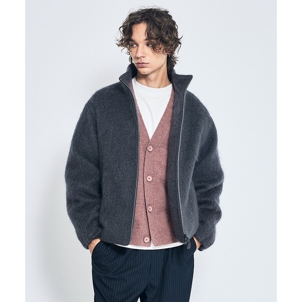 アバハウス（ABAHOUSE）/ウール×モヘア シャギー スタンドカラーブルゾン