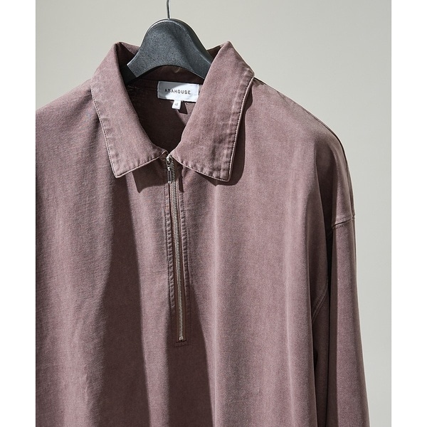 アバハウス（ABAHOUSE）/【ウォッシュ加工】ロング ハーフジップ プルオーバー / ロンT