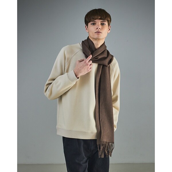 アバハウス（ABAHOUSE）/ウール×カシミヤ フリンジ マフラー / ON・OFF兼用