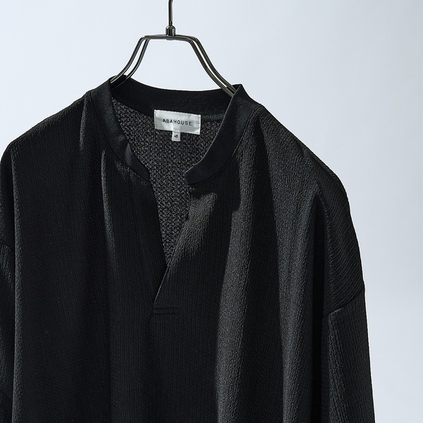 アバハウス(ABAHOUSE)/CREPE JERSEY ヘンリーネック スキッパーTシャツ アバハウス(ABAHOUSE)/CREPE JERSEY ヘンリーネック スキッパーTシャツ