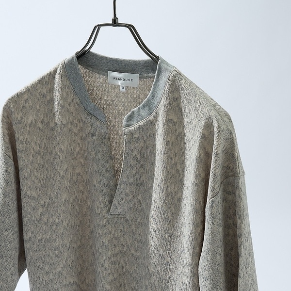 アバハウス(ABAHOUSE)/CREPE JERSEY ヘンリーネック スキッパーTシャツ アバハウス(ABAHOUSE)/CREPE JERSEY ヘンリーネック スキッパーTシャツ