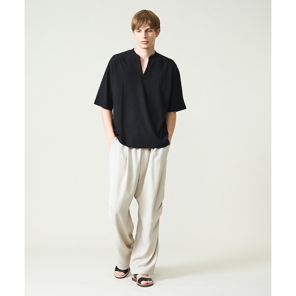 アバハウス(ABAHOUSE)/CREPE JERSEY ヘンリーネック スキッパーTシャツ アバハウス(ABAHOUSE)/CREPE JERSEY ヘンリーネック スキッパーTシャツ