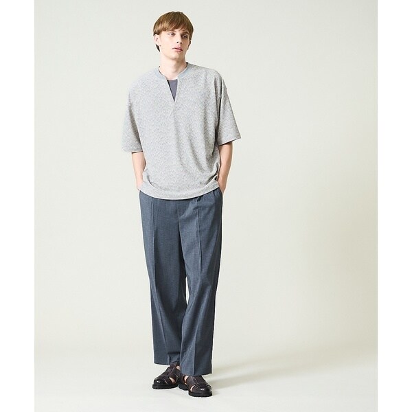 アバハウス(ABAHOUSE)/CREPE JERSEY ヘンリーネック スキッパーTシャツ アバハウス(ABAHOUSE)/CREPE JERSEY ヘンリーネック スキッパーTシャツ