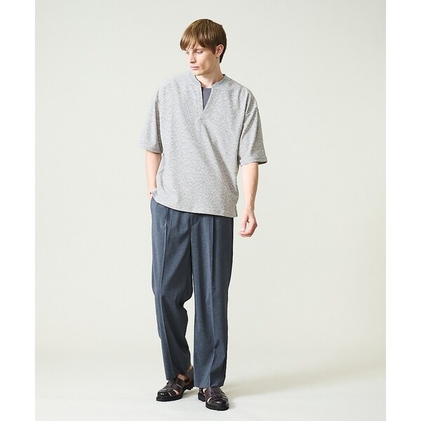アバハウス(ABAHOUSE)/CREPE JERSEY ヘンリーネック スキッパーTシャツ アバハウス(ABAHOUSE)/CREPE JERSEY ヘンリーネック スキッパーTシャツ