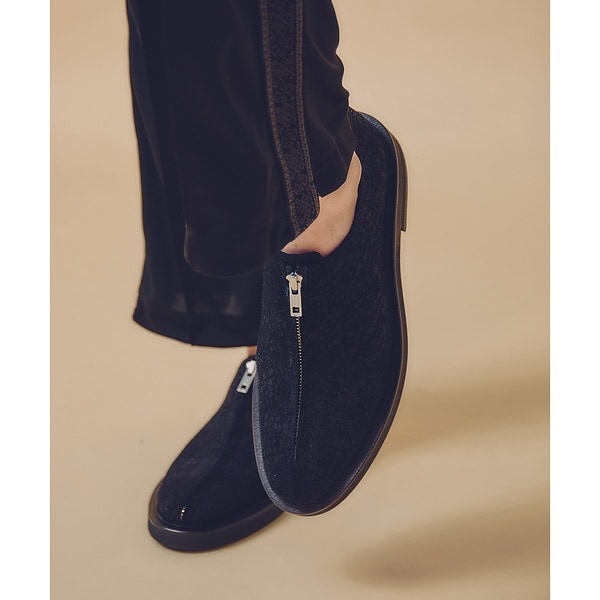 アルフレッド・バニスター（alfredoBANNISTER）/センター ジップ パターン レザーシューズ