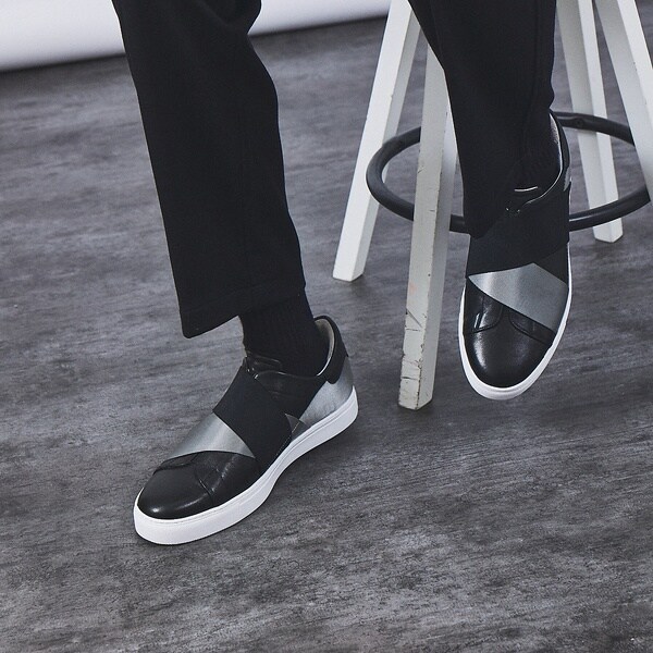 アルフレッド・バニスター（alfredoBANNISTER）/【ELASTIC TRAINER】ベルトライン切替 スリッポン/スニーカー