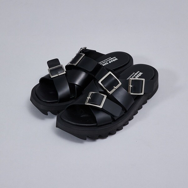 アルフレッド・バニスター（alfredoBANNISTER）/【WRAP SHOES】トリプル バックル ボリュームソール スライドサンダル_2