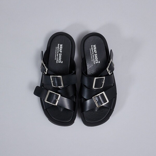 アルフレッド・バニスター（alfredoBANNISTER）/【WRAP SHOES】トリプル バックル ボリュームソール スライドサンダル_3