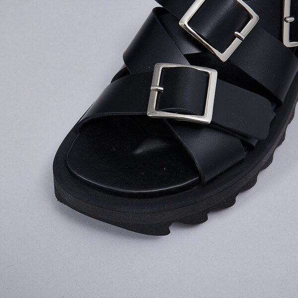 アルフレッド・バニスター（alfredoBANNISTER）/【WRAP SHOES】トリプル バックル ボリュームソール スライドサンダル_6