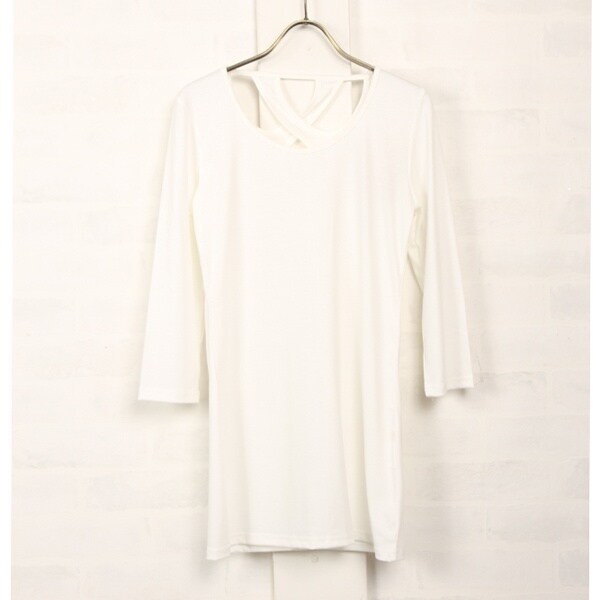 フェリーニ（fellini）/バックデザイン七分袖カットソー