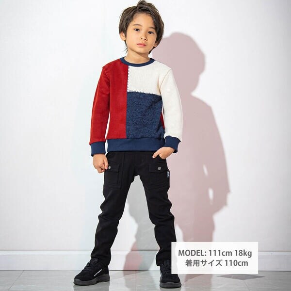 その他 D WASKトレーナー ワスク（WASK）/配色切り替えジャージーダブルフェイス