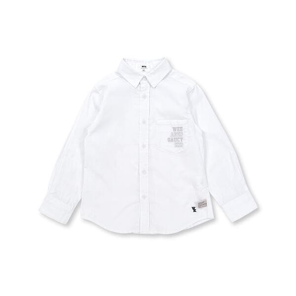 ワスク（WASK）/オックスワンポイント刺しゅう長袖レギュラーシャツ(110~160cm)