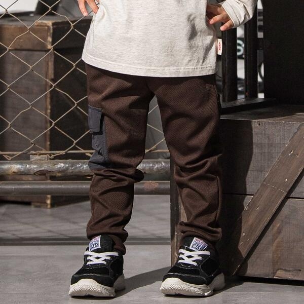 ワスク（WASK）/ロゴ刺しゅうストレッチツイルジャガーパンツ(100~160cm)