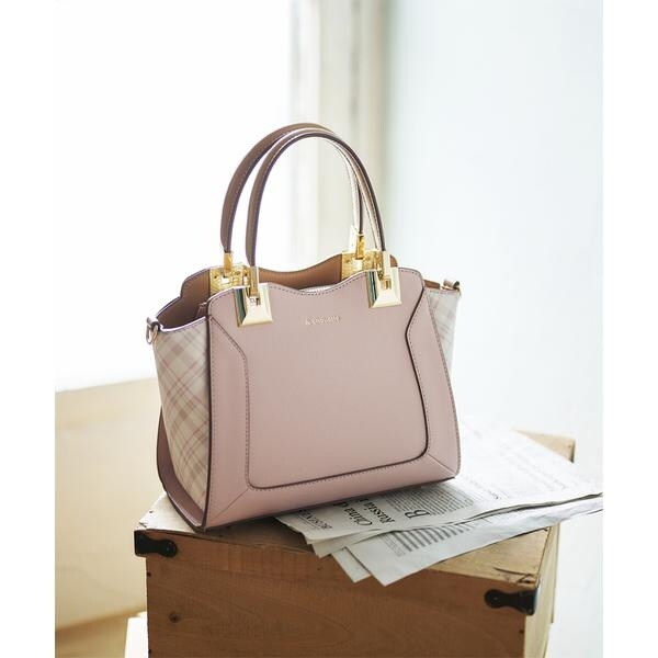 アンドシュエット（& chouette）/チェック柄 ハンドル金具トート