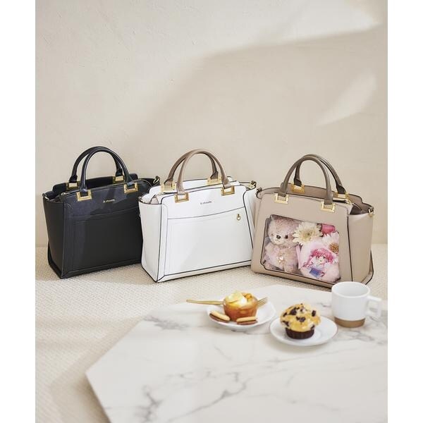 アンドシュエット（& chouette）/《推し事バッグ》クリアポケット付きスクエアぬいぐるみバッグ