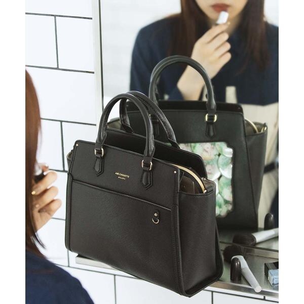 アンドシュエット（& chouette）/《推し事バッグ》クリアポケット付きスクエアトートバッグ