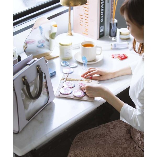 アンドシュエット（& chouette）/《推し事バッグ》クリアポケット付きスクエアトートバッグ