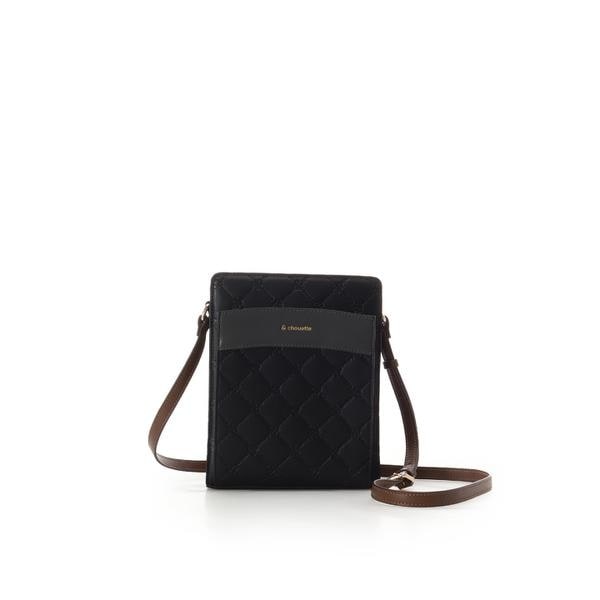 アンドシュエット（& chouette）/型押しモノグラム　スクエアショルダーバッグ