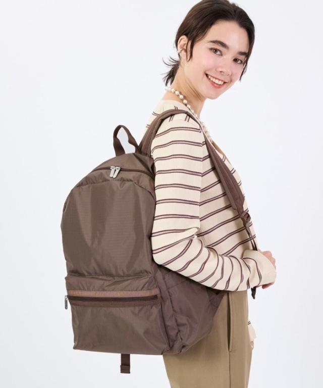 レスポートサック LESPORTSAC リュックサック レスポナイロン ボルドー×黒×マルチ スター/PEANUTS 美品 バッグ LeSportsacリュック LESPORTSAC(レスポートサック) リュックサック