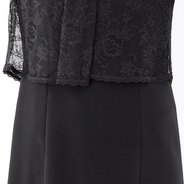 アンフィニ/【喪服/礼服/ブラックフォーマルスーツ】ノーカラーレース