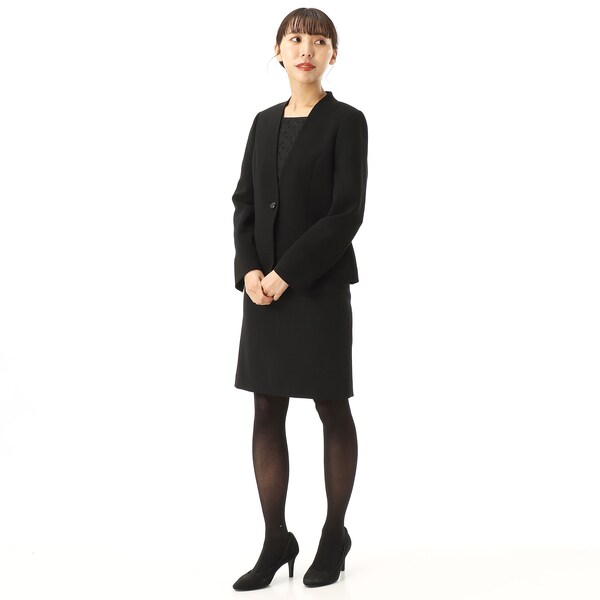 アンフィニ/【喪服/礼服/ブラックフォーマル】ジュノアールV開きジャケット_4