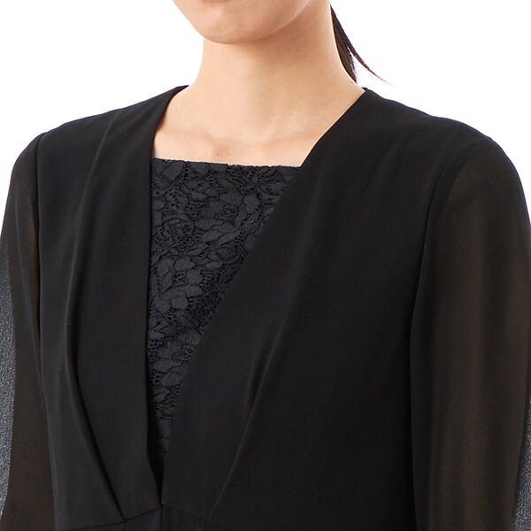 アンフィニ（INFINE）/＜ブラック夏フォーマル＞【洗える】シャーリングワンピース iNFINE(アンフィニ)ワンピース アンフィニ（INFINE）/＜ブラック夏