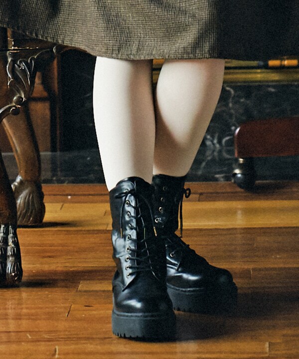 フィント（FINT）/「2020秋冬新作」レースアッププラットフォームブーツ/F i．n．tの通販は