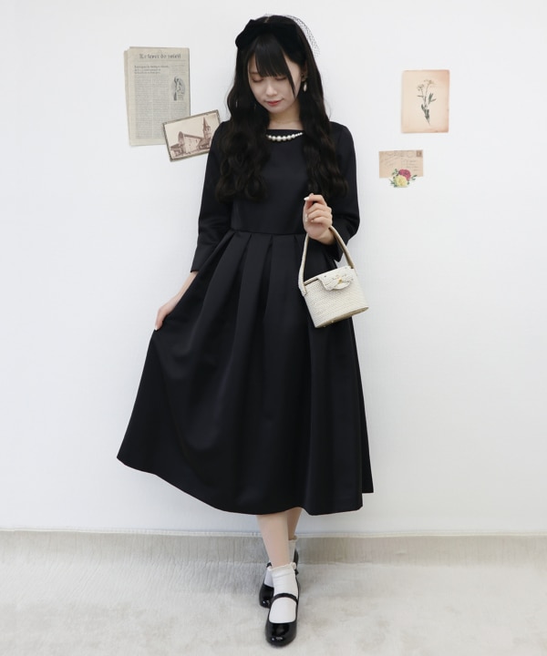 アンアナザーアンジェラス　オケージョンワンピース an another angelus】【オケージョン】ローズ刺繍 ヨーク 透け