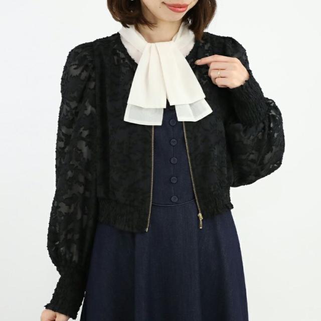 アンアナザーアンジェラス（an another angelus）/シアーフラワージャガードブルゾン【洗える】