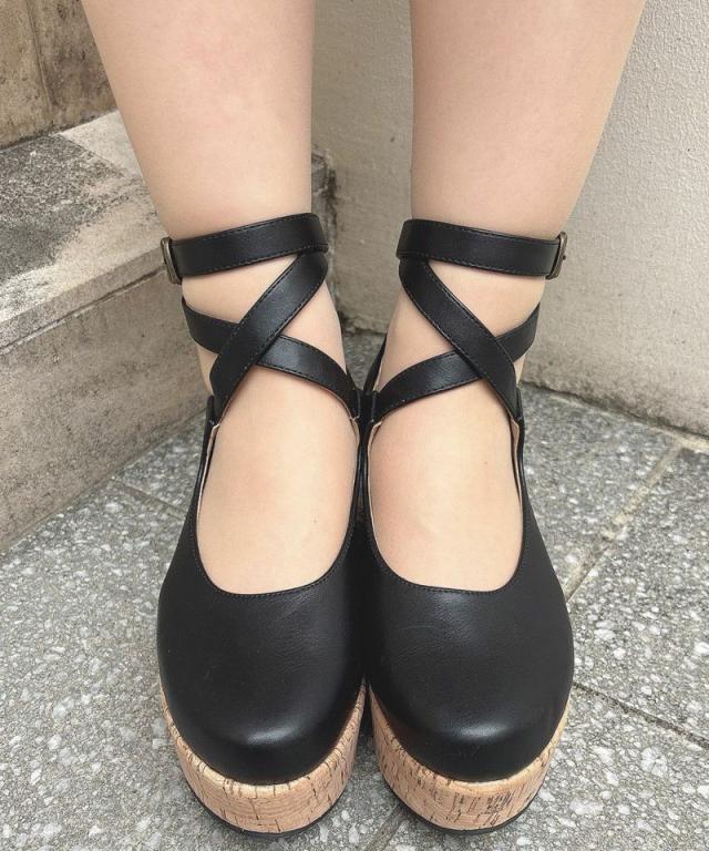 アンアナザーアンジェラス（an another angelus）/【再入荷】クロスストラップ厚底パンプス_12