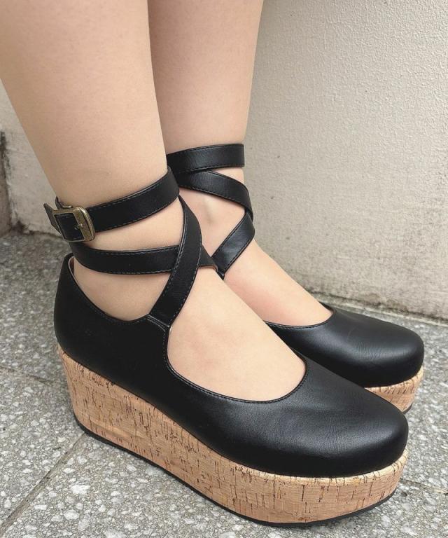 アンアナザーアンジェラス（an another angelus）/【再入荷】クロスストラップ厚底パンプス_13