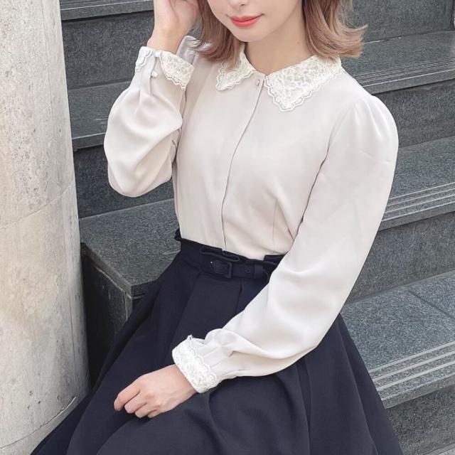 アンアナザーアンジェラス（an another angelus）/【再入荷・洗える】クレリックレース衿シャツ