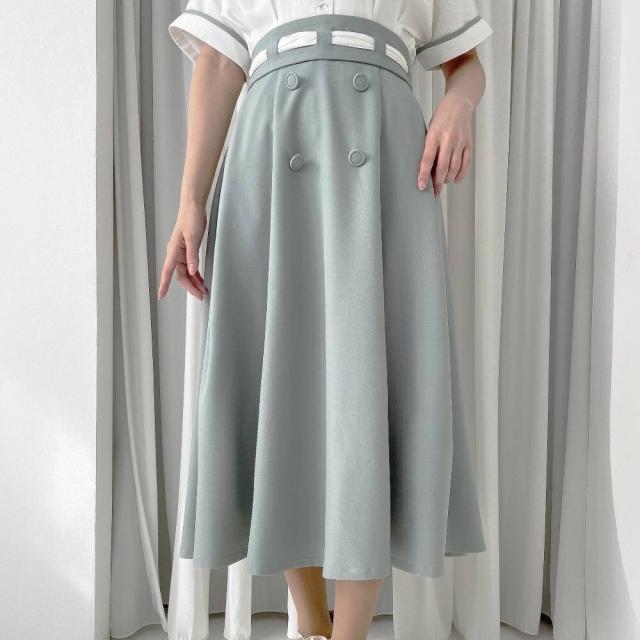 アンアナザーアンジェラス（an another angelus）/はしごストライプスカーフベルトスカート　洗える/接触冷感_12