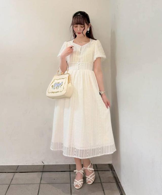 アンアナザーアンジェラス（an another angelus）/クリアハンドルローズ刺繍がま口バッグ