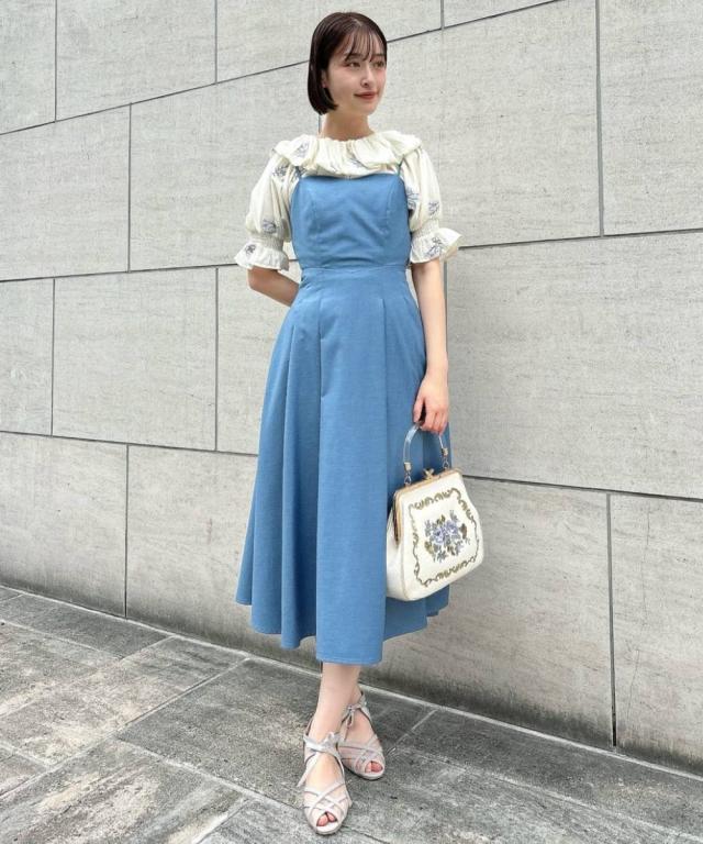 アンアナザーアンジェラス（an another angelus）/クリアハンドルローズ刺繍がま口バッグ