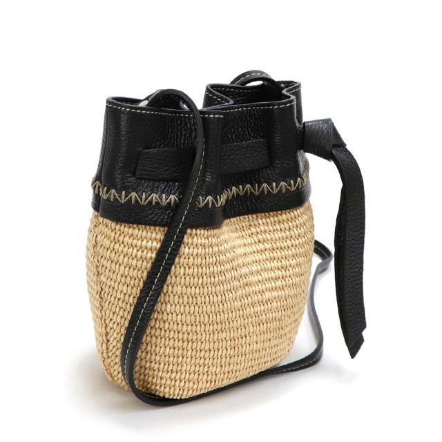 ベース（BASE）/【ROBERTA GANDOLFI】イタリア製 カーフスキンコンビ ミニかごショルダーバッグ