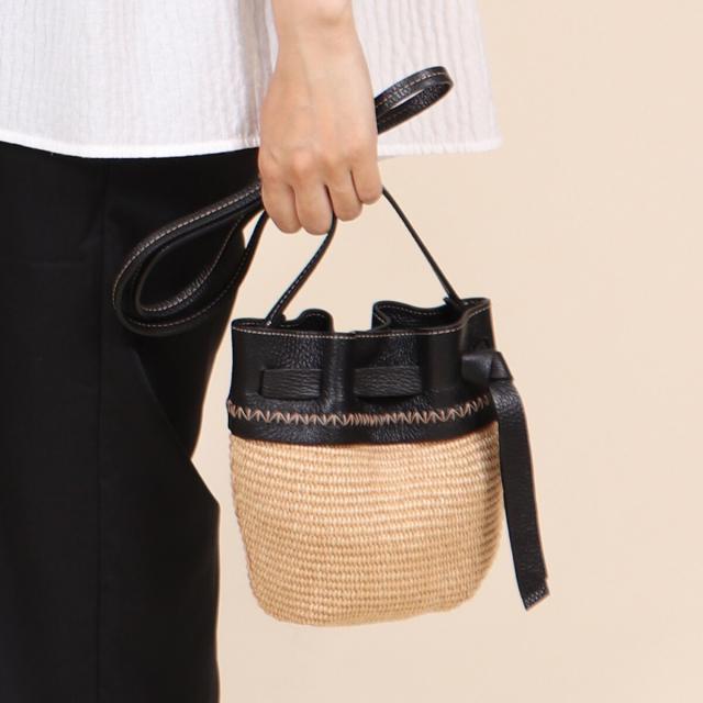 ベース（BASE）/【ROBERTA GANDOLFI】イタリア製 カーフスキンコンビ ミニかごショルダーバッグ