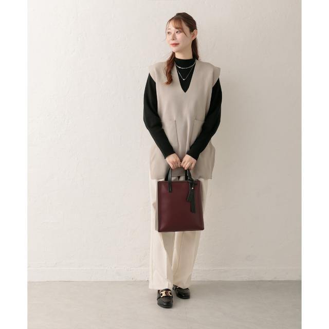 ベース（BASE）/【ROBERTA GANDOLFI】【本革】イタリア製 2WAYバイカラーショルダーバッグ(L)