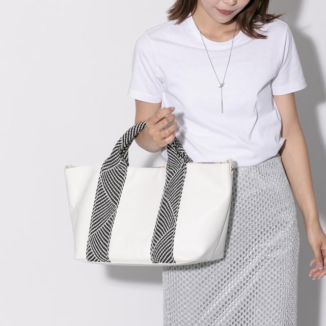 ベース（BASE）/【A4対応】2WAY ラメ入りテープハンドル トートバッグ