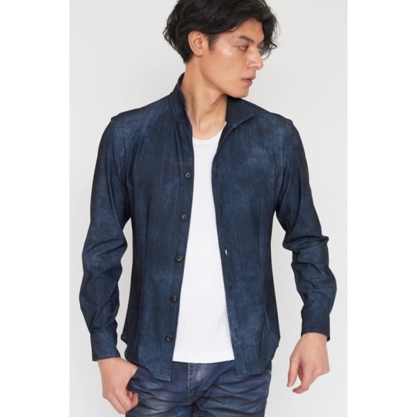 トルネードマート（TORNADO MART）/TORNADO MART∴メッシュHTムラデニムプリントシャツ