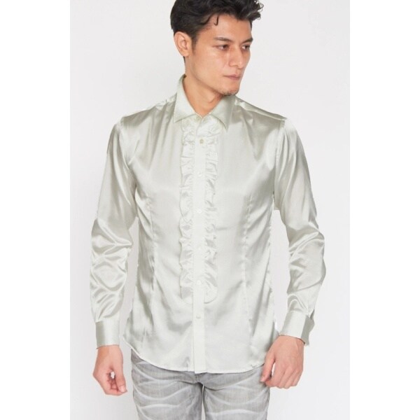 トルネードマート（TORNADO MART）/TORNADO MART∴ロイヤルサテンフロントフリルシャツ