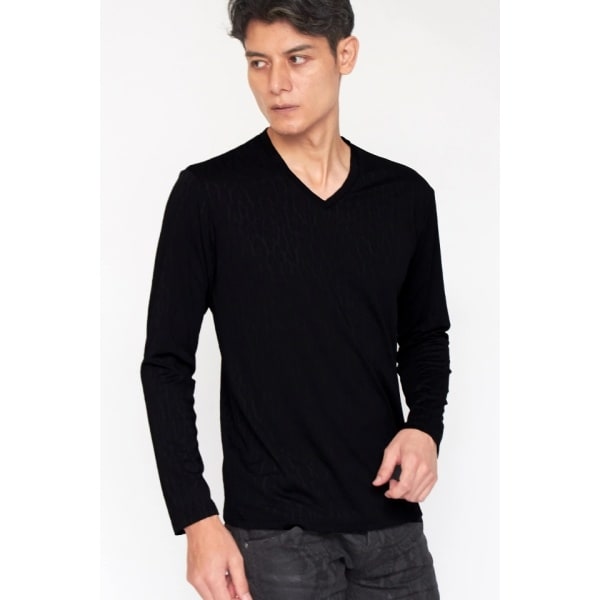 トルネードマート（TORNADO MART）/TORNADO MART∴レオパードふくれジャカードVネックカットソー